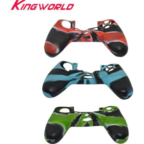100pcs High quality 3 color Camouflage Soft Silicone Cover Case Protection Skin For Sony for Playstation 4 for PS4 Controller