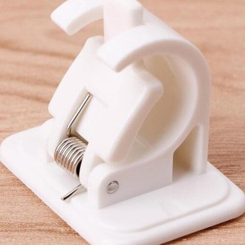 2PCS Curtain Shelf Bracket Adhesive Hooks Curtain Rod Wall Shelf Brackets Pole Drapery Hook Holders Curtains HOUSEHOLD TOOLS