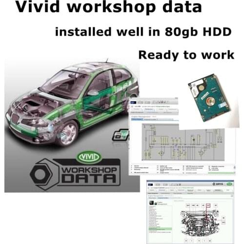 2020 New Arrival Vivid workshop data 10.2v Auto repair software Car repair manual vivid workshop data installed in 80gb hdd