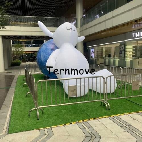 6 meters inflatable moon with white rabbit for decoration / illuminated inflatable moon model balloon for event holiday