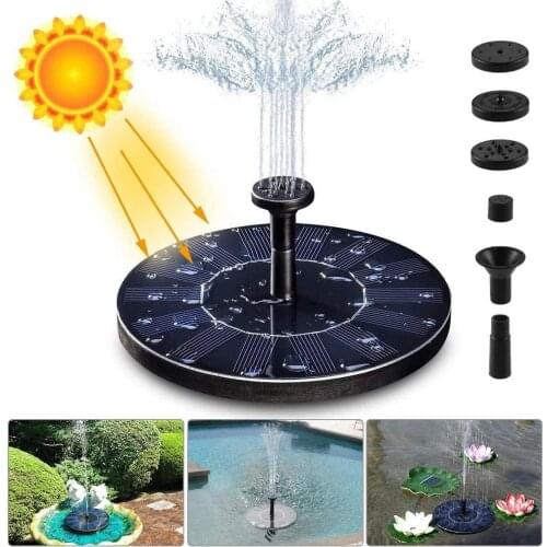 6 Spray Patterns 1.5W Solar Fountain Pump Solar Powered Bird Bath Fountains Standing Floating for BirdBath Pond Pool Garden Yard