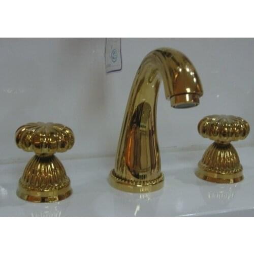 Free shipping 3 PCS Widespread lavatory ROMAN SINK FAUCET BATHROOM MIXER TAP