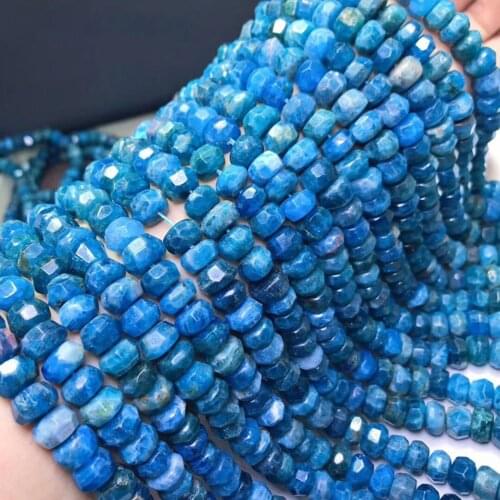 Apatite 6x10mm Natural Gemstone Beads faceted Roundel for Jewelry Making Necklace Earring bracelet 15inch ICNWAY