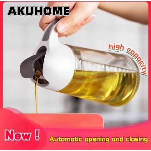Household Kitchen Storage Bottle with Automatic Opening and Closing of Glass Oiler Oil Bottle Seasoning Soy Sauce Vinegar Bottle