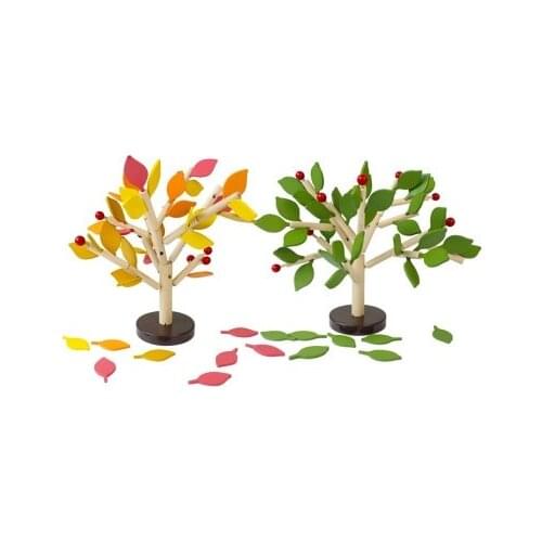 Wooden Three Dimensional Puzzle Toys Smooth Material Safe Educational Toys Kids Brain Training Leaves Tree Shape Montessori