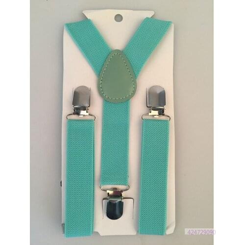 Kids Boys Girls Kids Suspender Braces Solid Color Light Green Y-Back Clips Adjustable Elastic Brace Suspenders YHH0046