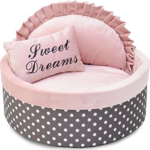 Cat House Dot Luxury Cat Nest Cute Shape Puppy Dog Bed Cave With Pillow Cotton Mat Multipurpose Pet House Cat Supplies