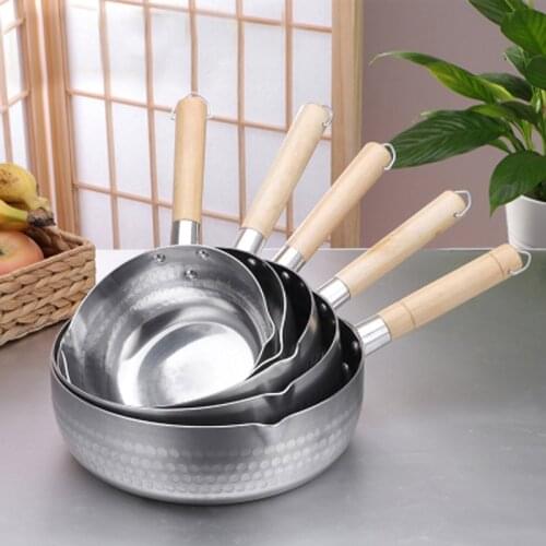 Stainless steel snow pan, small soup pot, commercial household milk pot, cooking noodle pot, porridge pot, single handle small p