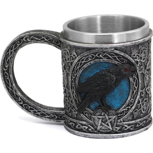 Nordic viking odin raven star Tankard Raven Beer Coffee Cup Caneca