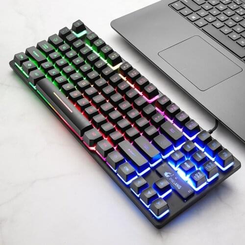 Mechanical Keyboard Wired Gaming Keyboard LED USB RGB Mix Backlit 87 104 Anti-ghosting Blue Red Switch For Game Laptop PC Tablet