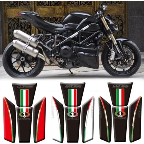 Motorcycle 3D Fuel Tank Protective Stickers Decals For Ducati Streetfighter 2009-2015 Stickers