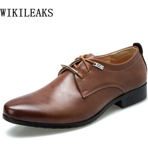 Mens Brown Shoes Brand Formal Men Shoes Leather Italian Classic Shoes Men Office Coiffeur Zapatos De Hombre Erkek Ayakkabi Bona