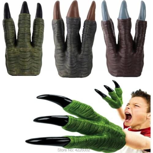 Dinosaur Claw Gloves for Boys Cosplay Jurassic Play Model Halloween Party Werewolf Hands Kids Toys Trick Prop Children Gift