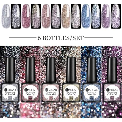 UR SUGAR 2/3/4/6Pcs Nail Gel Polish Set Color Gel UV Vernish Semi Permanent Top Coat 7.5ml Soak Off Varnish Nail Art