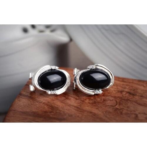 NEW 5choices Women Genuine tibetan Silver natural stone Marcasite Earrings 001