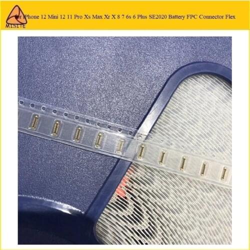 50Pcs Origin Battery FPC Connector on Logic board for iPhone 12 Mini 12 11 Pro Xs Max Xr X 8 7 6s 6 Plus SE 2020 Port Plug Clip