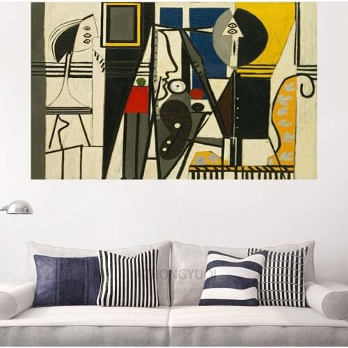 Picassos Painter and Model Oil Paintings Print Canvas Pictures Abstract Wall Art Posters and Prints Replica of Classic Artwork