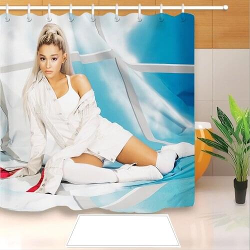 Popular Singer 3D Print Shower Curtain Polyester Fabric Bathroom Curtain Waterproof Hook Bath Curtain 04