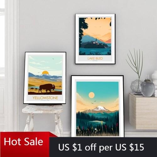 Nature Painting Landscape Art Canvas Painting Nordic Posters and Prints Wall Decor Sunset Picture Modern Home Room Decoration