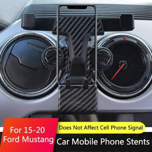 QHCP Car Phone Bracket GPS Holder Dashboard Air Vent Outlet 4-6 Inches Mobile Cell Phones Stand Mount For Ford Mustang 2015-2020