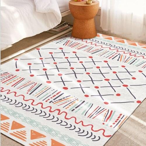 Retro Ethnic Geometric Pattern Carpet Printed Indian Soft Carpets For Living Room Anti-slip Rug Floor Mat Home Decor
