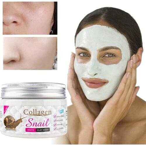 Snail Collagen Facial Mask Mud Moisturizing Skin Oil Control Whiten Cleaning Mask Remove Horny Shrink Pores Face Care Mask 150g