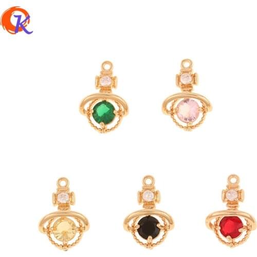 Cordial Design 30Pcs 9*13MM Jewelry Accessories/CZ Charms/Genuine Gold Plating/Hand Made/Rhinestone Pendant/DIY Earrings Making