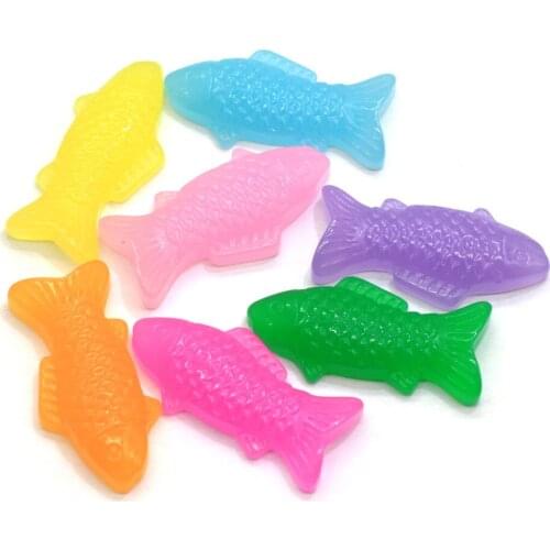 Mixed Jelly Color Fish Flatback Resin Cabochon Mini Planar Resin DIY Crafts for Hair Bow Centers Accessories