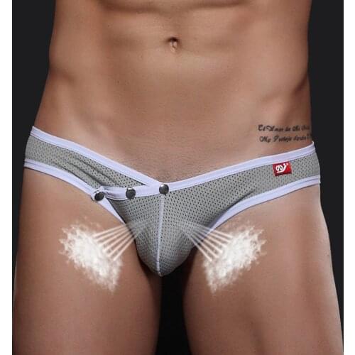Men New Style Removeable Mesh Underwear Briefs Men Underpants Low Waist Breathable Shorts Male Panties