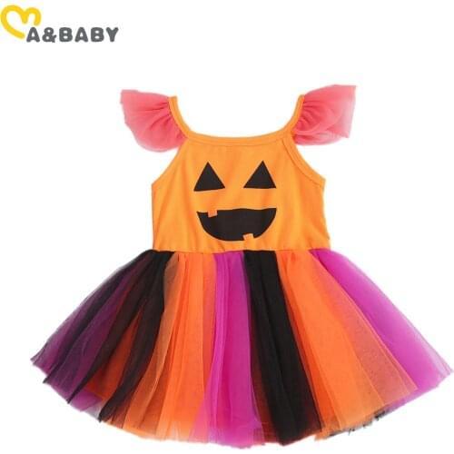 Ma&Baby 6M-4Y Toddler Newborn Infant Baby Girls Halloween Dress Cartoon Tutu Tulle Party Dresses For Girls Party