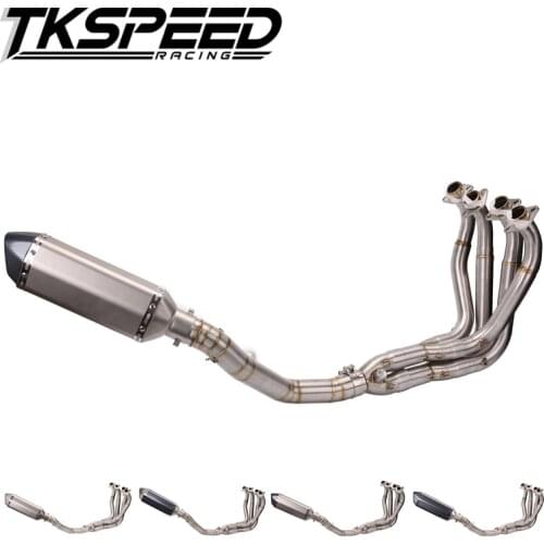 35-51MM Universal motorcycle racing Exhaust Modified FOR Escape Muffle pipe+exhaust muffler front connecting rod escape tube con