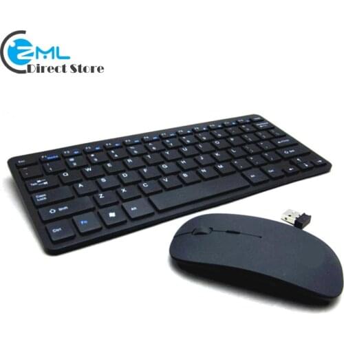 W28 Thin Wireless Keyboard Mouse Ergonomic Multimedia Keyboard 78 Keys Compact Mini Keyboard 2.4Ghz 10m Range for PC Computer
