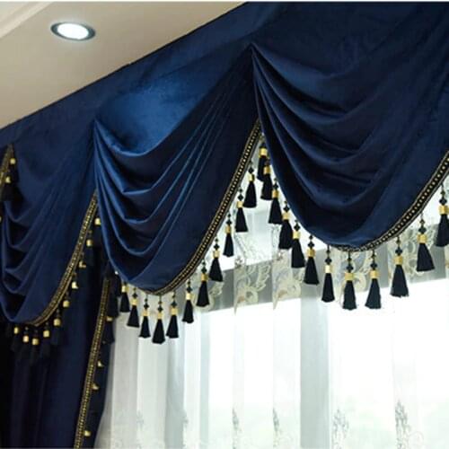 European-style Curtain for Living Dining Room Bedroom Dutch Velvet Fabric Curtain Fashion Tulle Finished Product Customization