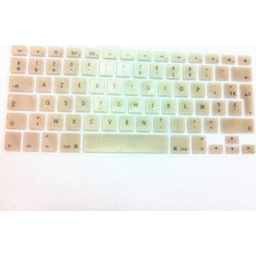 Metallic Gold AZERTY French UK Silicone Keyboard Cover Skin Protector for MacBook Pro air 13 15" 17" Air 13 with Retina Display