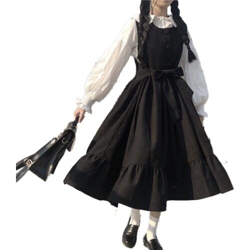 Girl Sweet Lolita Students Lolita Dress Jsk Sling Dress Women Vintage Pink Dress Japanese Harajuku Kawaii Cute Clothing