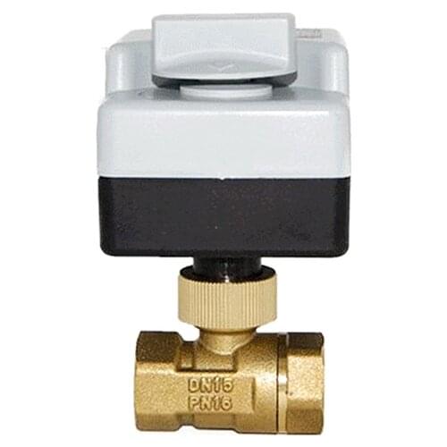 1/2" Brass Motorized Ball Valve 3-Wire 2-Point Control Electric AC220V Ball Valve with Manual switch