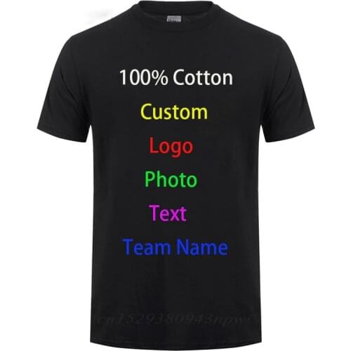 100% Cotton T Shirt Men Customized Text Diy Logo Your Own Design Photo Print Uniform Company Team Apparel Advertising T-shirt