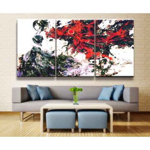 3 Panel Beauty Tokyo Ghoul Anime Poster Canvas Printed Painting For Living Room Wall Art Decor Picture Artworks Poster