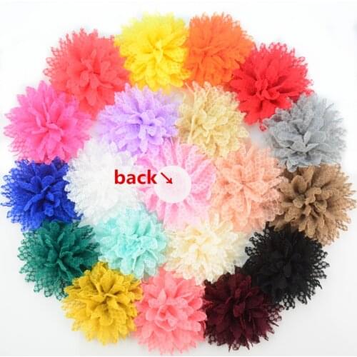 30 PCS/lot , 4.5"Lace Fabric Flowers for DIY Crafts Headband Dress Sash Wedding Decor Gift Wrapping