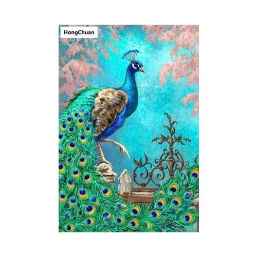 5D DIY full square round diamond painting peacock figure diamond mosaic crafts diamond embroidery mural Christmas and New Year