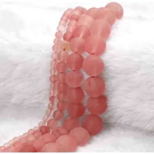 Watermelon Red 4-12mm Matte Fashion Atreus New Natural Stone Round Beads For Jewelry Making Suitable For Men Or Women