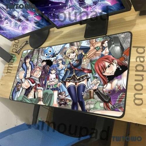 Large Computer Keyboard Table Mat Black Lock Edge Fairy Tail Sexy Girl Anime HD Custom Gaming Mouse Pad Rubber Non-slip Xxl