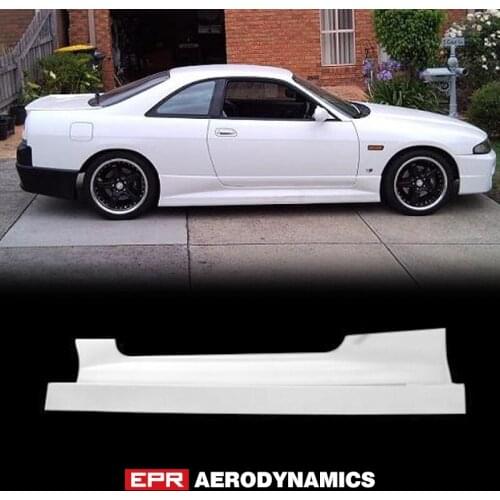 For Nissan R33 Skyline GTST JUN StyleFRP Black Or White Unpainted Side Skirt Exterior Body accessories kits