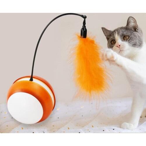 LED Light Electrical Feather Ball Pet Cats Toy Kitten Teaser Stick Interactive Cat Toys