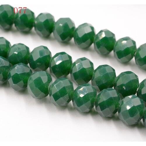 FLTMRH Dark green Color 6mm 50pcs Rondelle Austria faceted Crystal Glass Bead Loose Spacer Round Bead Jewelry Making