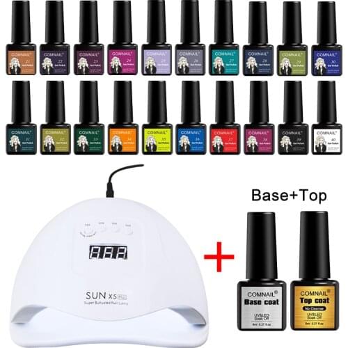 Gel Nail Polish Manicure Set for Nail Art With 54W 36LED Nail Lamp Curing Gels Semi Permanent Led Gel Lacquer With Base Top Coat