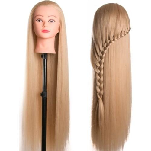 Head dolls for hairdressers Long hair synthetic mannequin head hairstyles Female Mannequin Hairdressing Styling Training Head