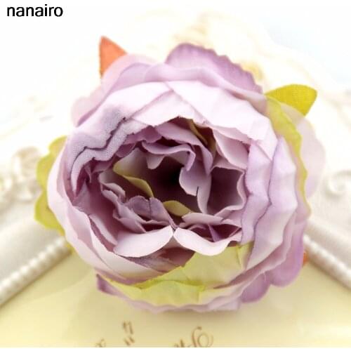 Cheap 10pcs Artificial Silk Peony Flower Head Wedding Decoration Diy Handcraft Accessories European Colorful Simulation Flower