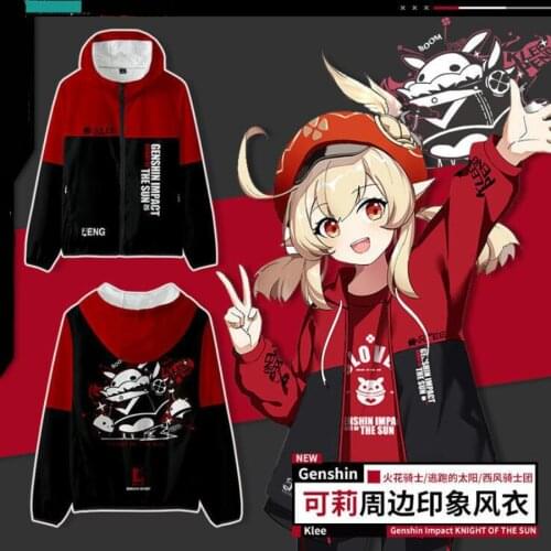 Game Genshin Impact Cosplay Costume Unisex Quick Dry Harajuku Sun Protection Coat Windbreaker Long Sleeve Hooded Zipper Jacket