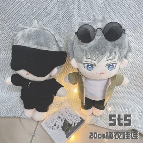 Anime Jujutsu Kaisen Gojo Satoru Cute Plush Doll Change Suit Cosplay Dolls Dress Up Clothing Toys Christmas Gifts 20cm